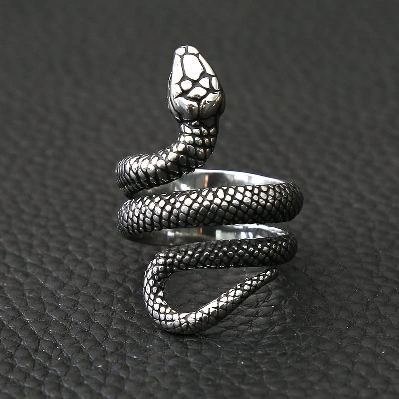 🐍 Anillo Retro de Serpiente Pitón ajustable