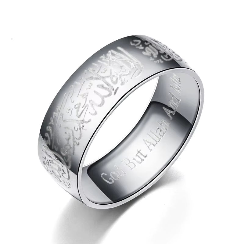 Anillos de mensaje del Corán de acero de titanio