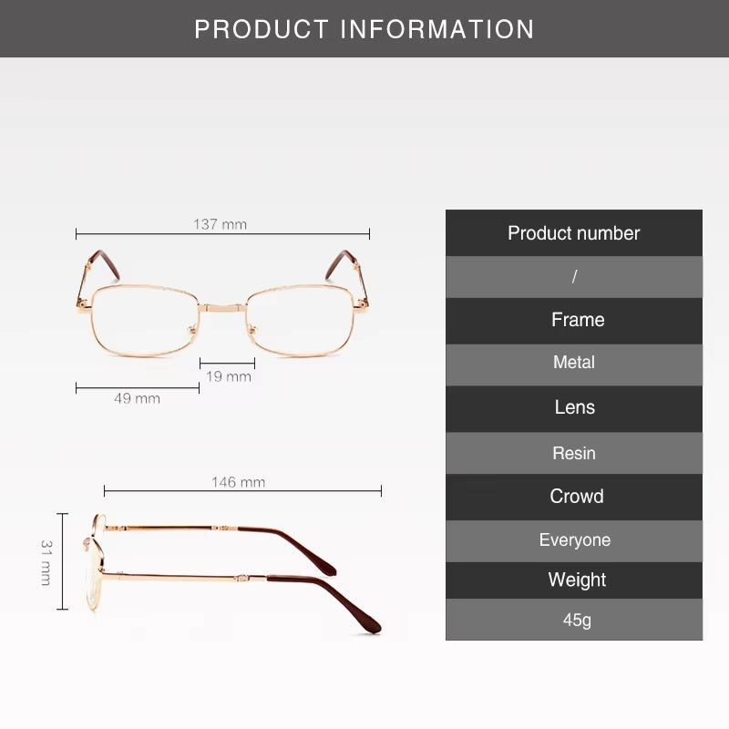 Gafas de lecturas plegables bifocales