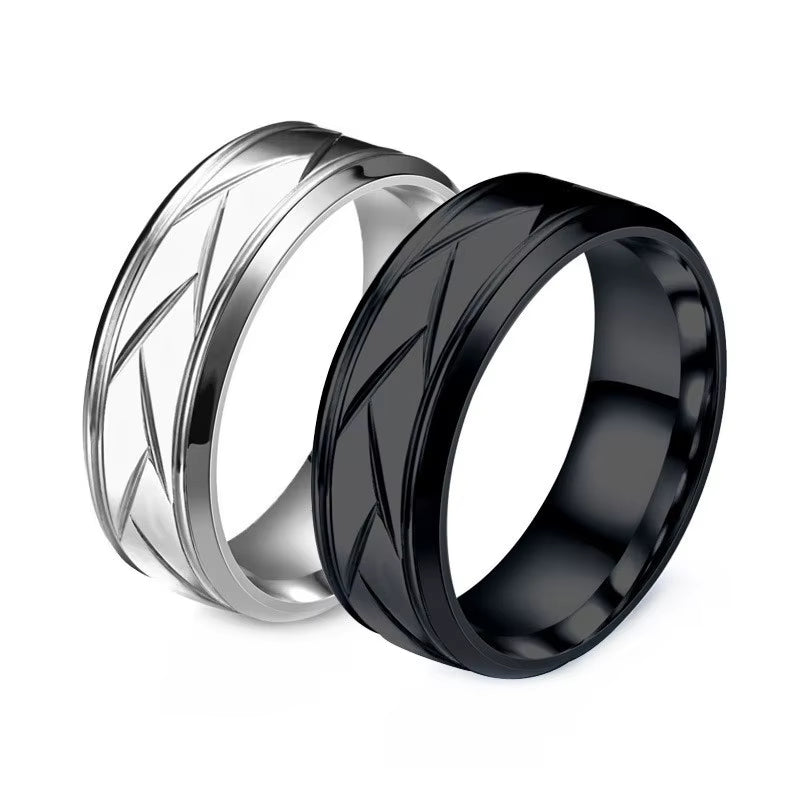 Anillo de acero inox rustico