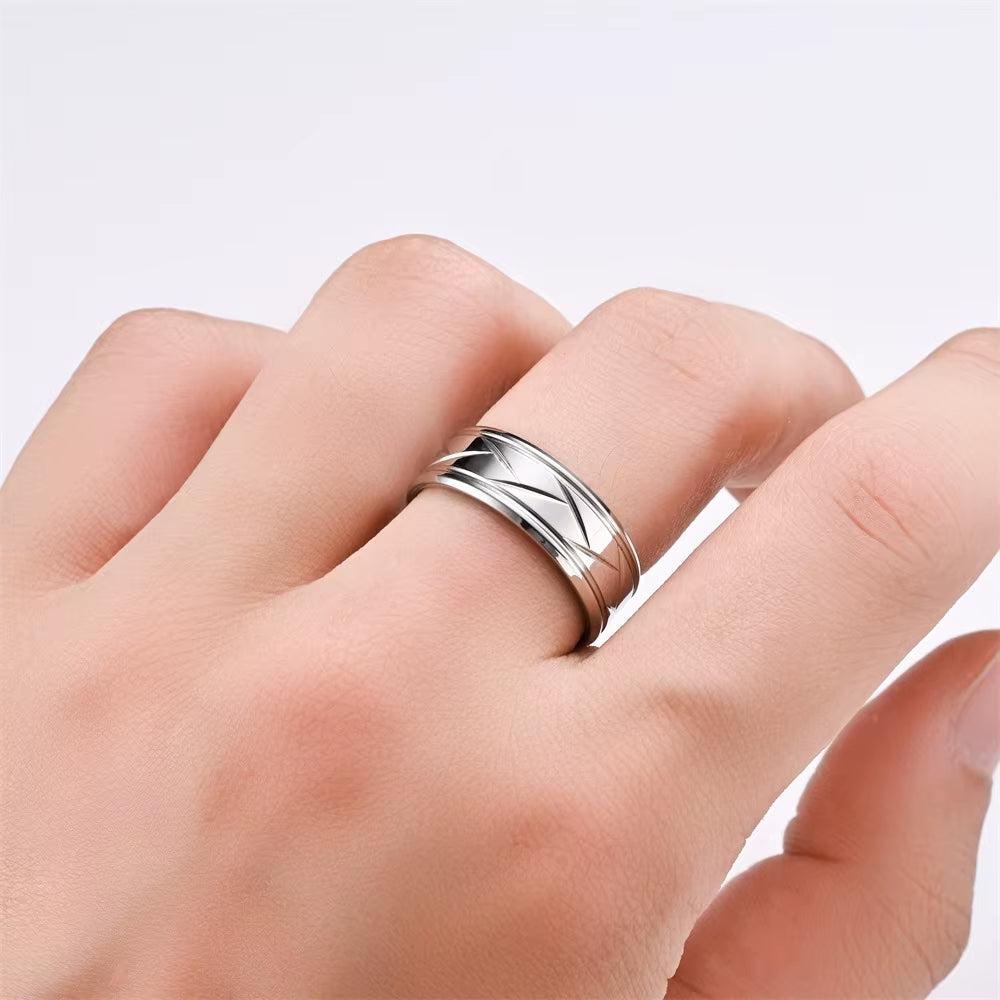 Anillo de acero inox rustico