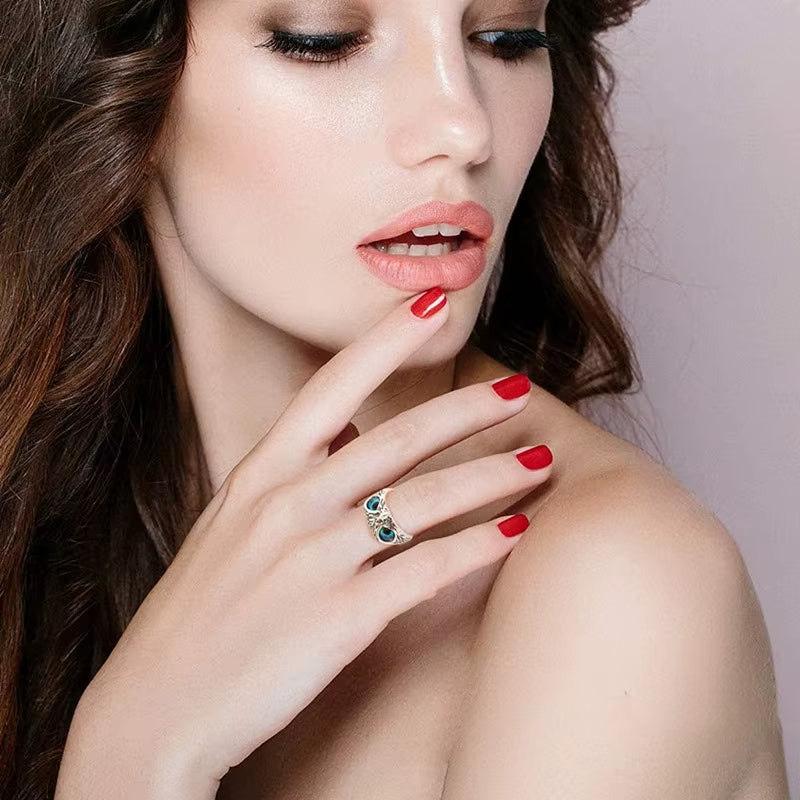 🦉 Anillo Vintage de Búho ajustable 2x1