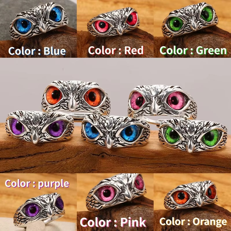 🦉 Anillo Vintage de Búho ajustable 2x1