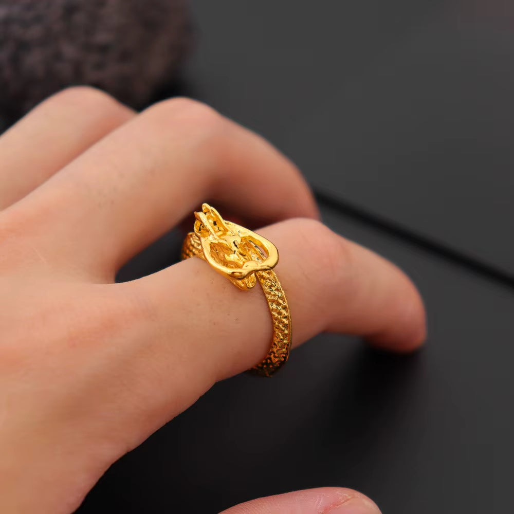 ANILLO DRAGON DORADO AJUSTABLE