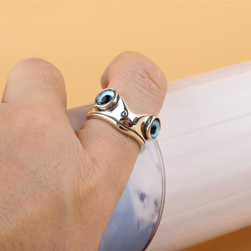 Anillo rana azul ajustable