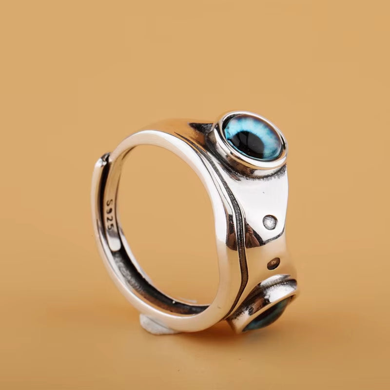 Anillo rana azul ajustable