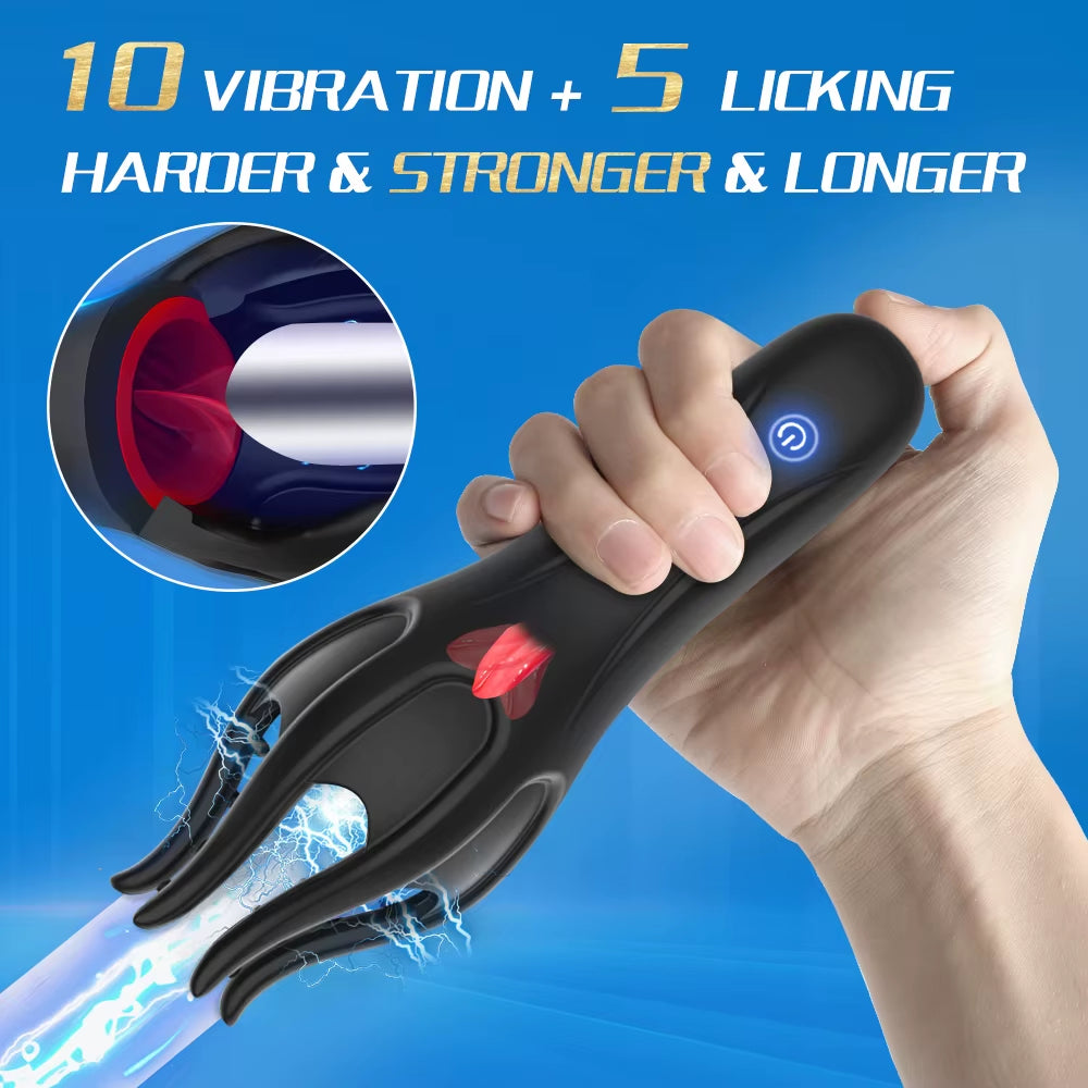 Masturbador para hombres glande lengua vibratoria