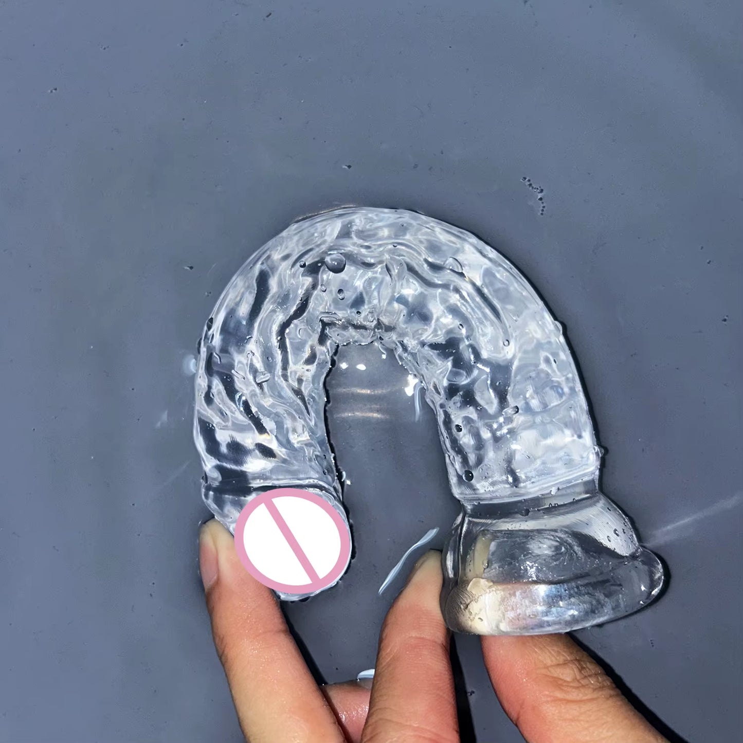 Consolador de gelatina realista transparente