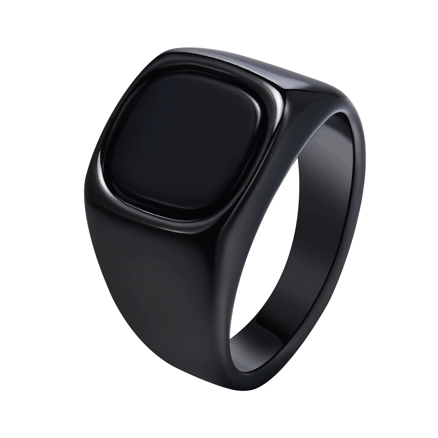 Anillo piedra pulida negra