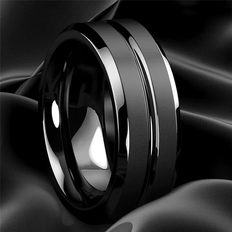 Anillo black de acero inox