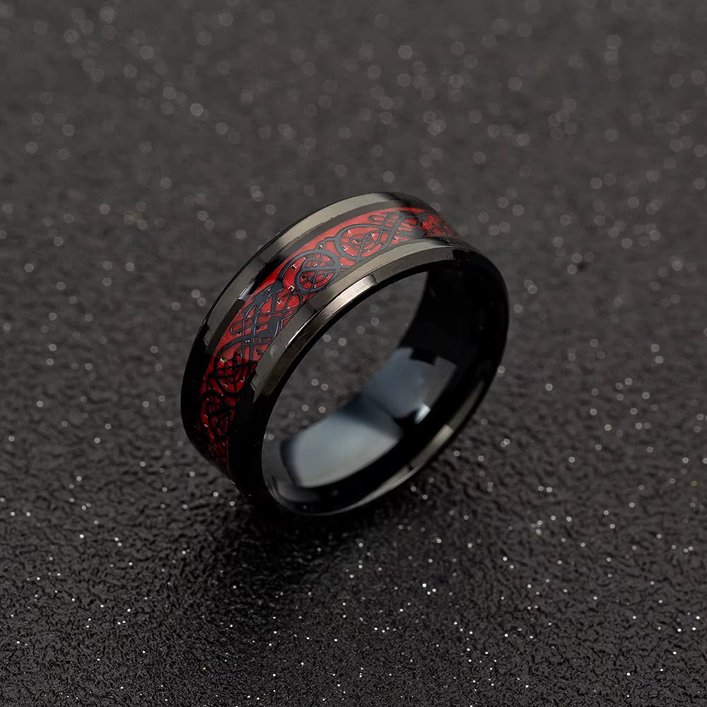 Anillo de dragón de acero inoxidable