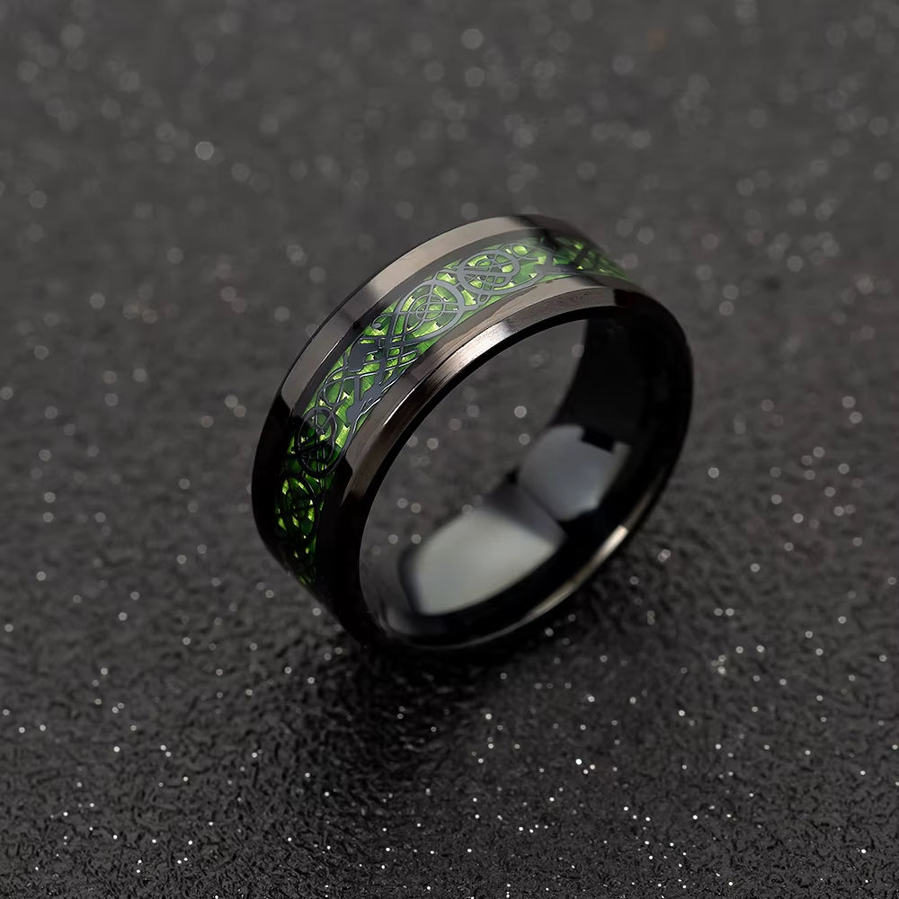 Anillo de dragón de acero inoxidable