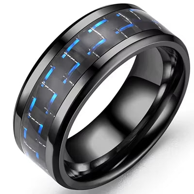 Anillo fibra de carbono blue