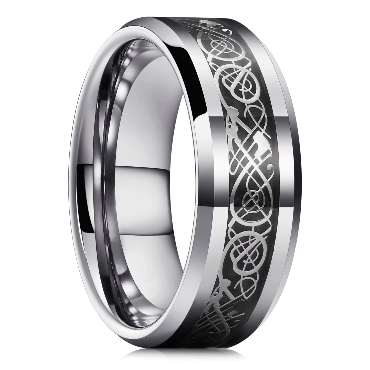 Anillo Dragon plateado inox
