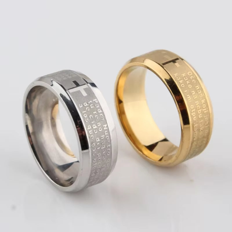 ANILLO CRUZ ACERO INOX