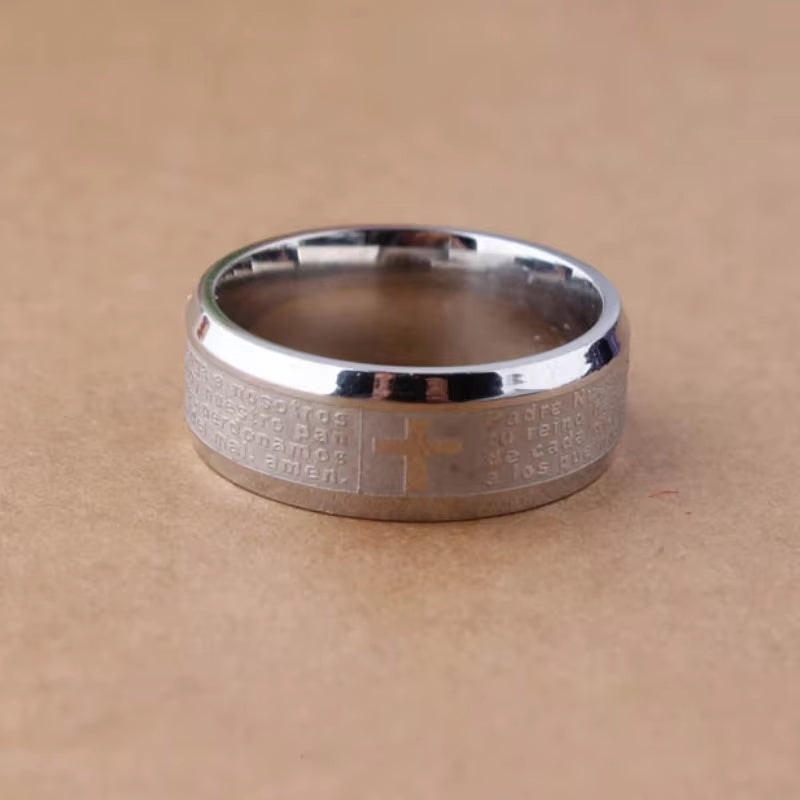 ANILLO CRUZ ACERO INOX