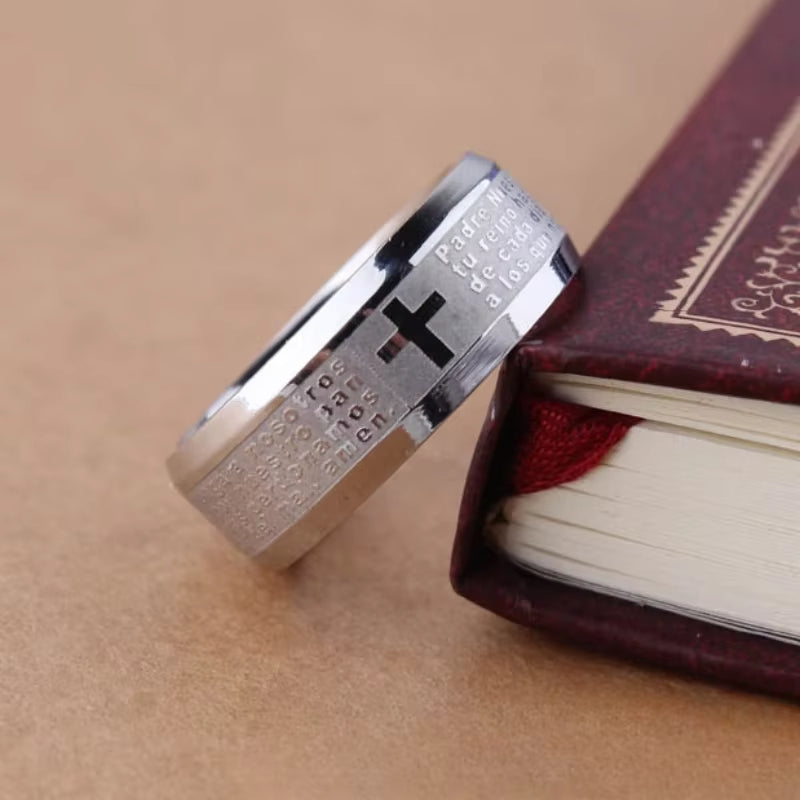 ANILLO CRUZ ACERO INOX