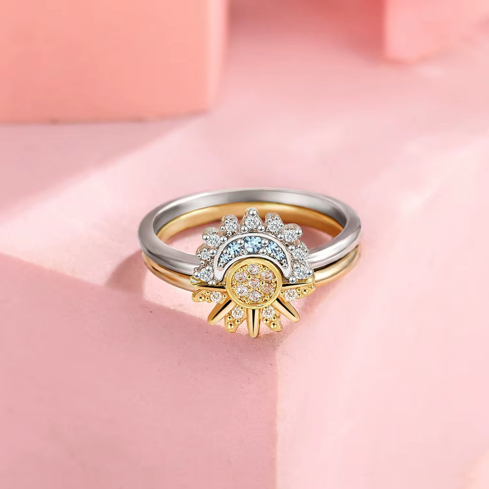🌙✨ Anillo sol y luna – Elegancia que ilumina