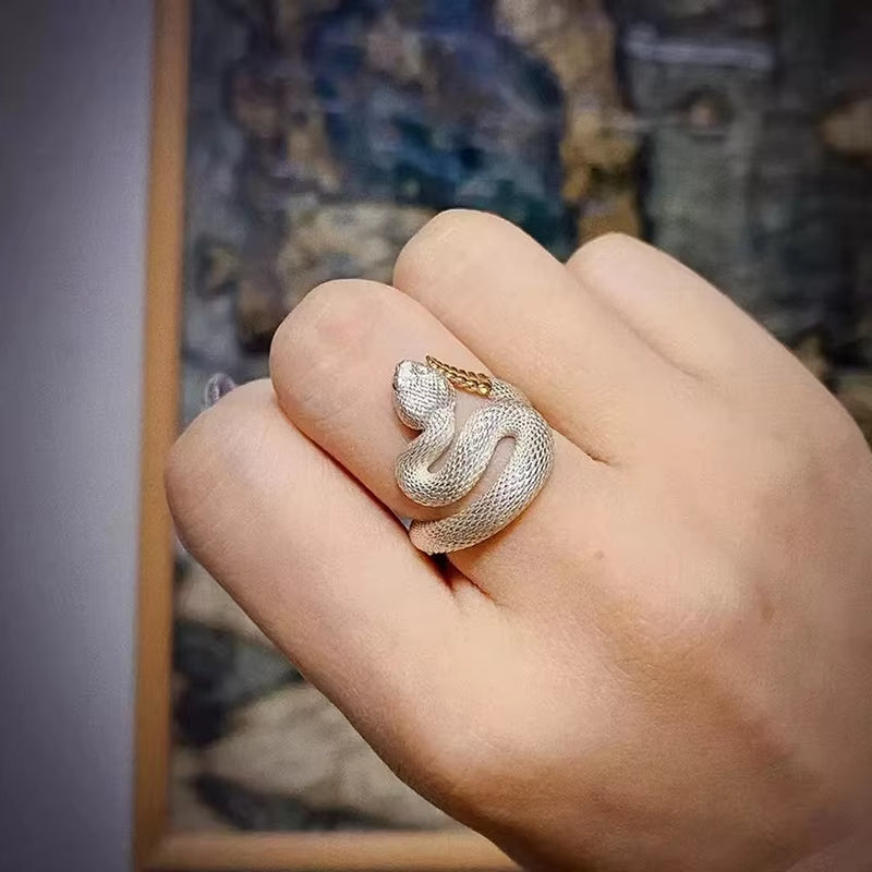 ANILLO SERPIENTE CASCABEL AJUSTABLE
