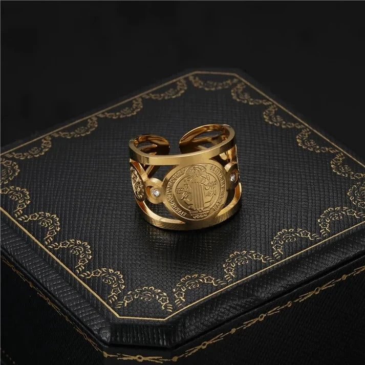 🙏 ANILLO DE PROTECCION SAN BENITO AJUSTABLE ✝️ 2x1