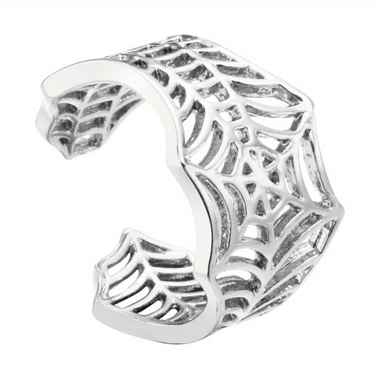🕸️ Anillo Punk Telaraña ajustable