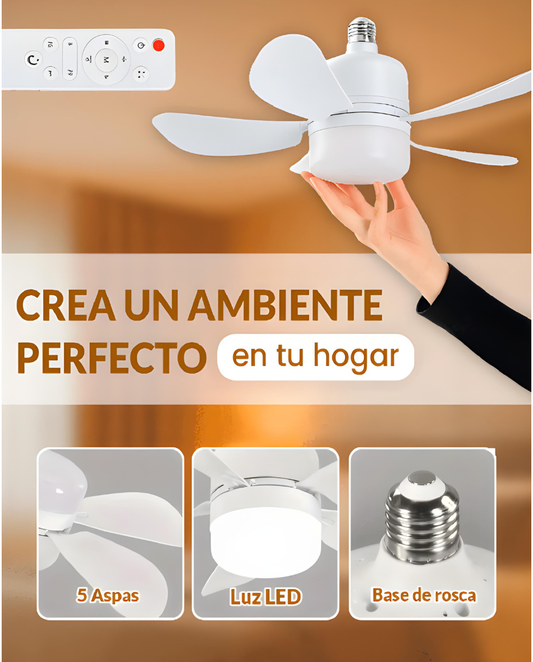 Ventilador con Foco 6aspas 40watt  2 en 1 - Airfy™