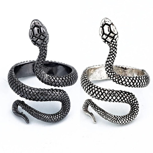 🐍 Anillo Retro de Serpiente Pitón ajustable