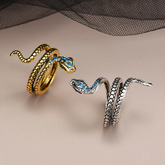 🐍💎 Anillo de Serpiente en Espiral ajustable