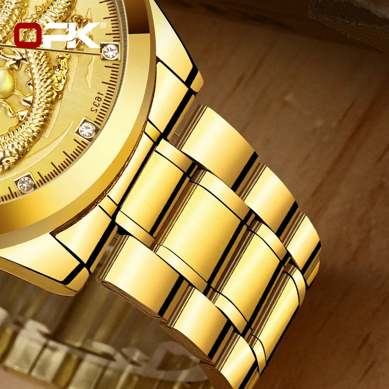 Reloj Cuarzo Jinlong Dragon Dorado