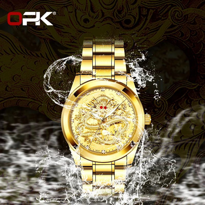 Reloj Cuarzo Jinlong Dragon Dorado
