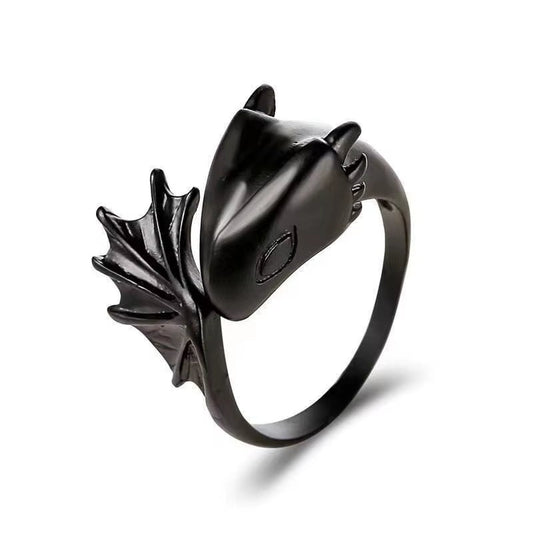 Anillo dragon negro ajustable