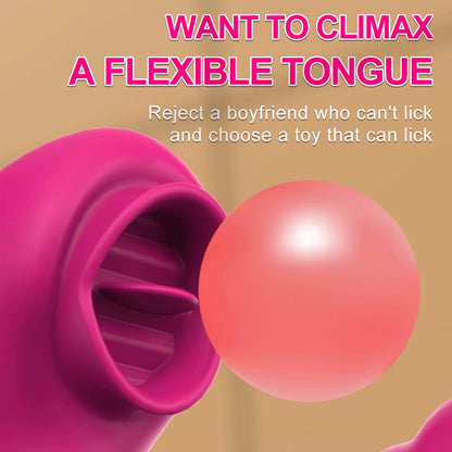Vibrador para lamer la lengua 2 en 1