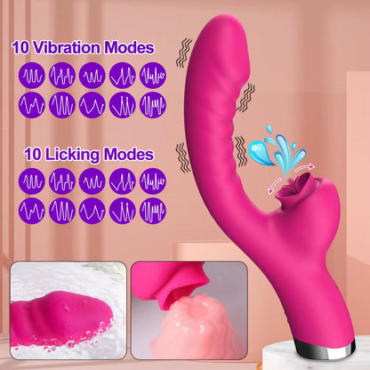 Vibrador para lamer la lengua 2 en 1