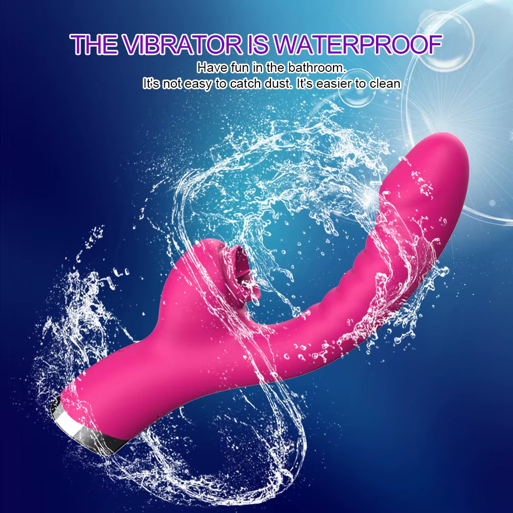 Vibrador para lamer la lengua 2 en 1