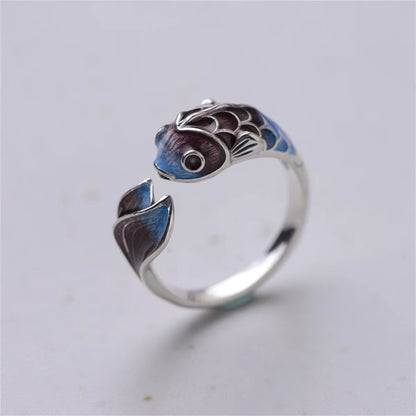 Anillos abiertos Punk Vintage de pez