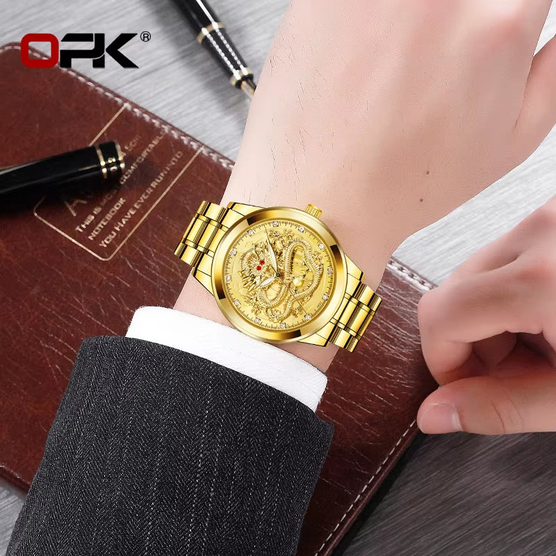 Reloj Cuarzo Jinlong Dragon Dorado