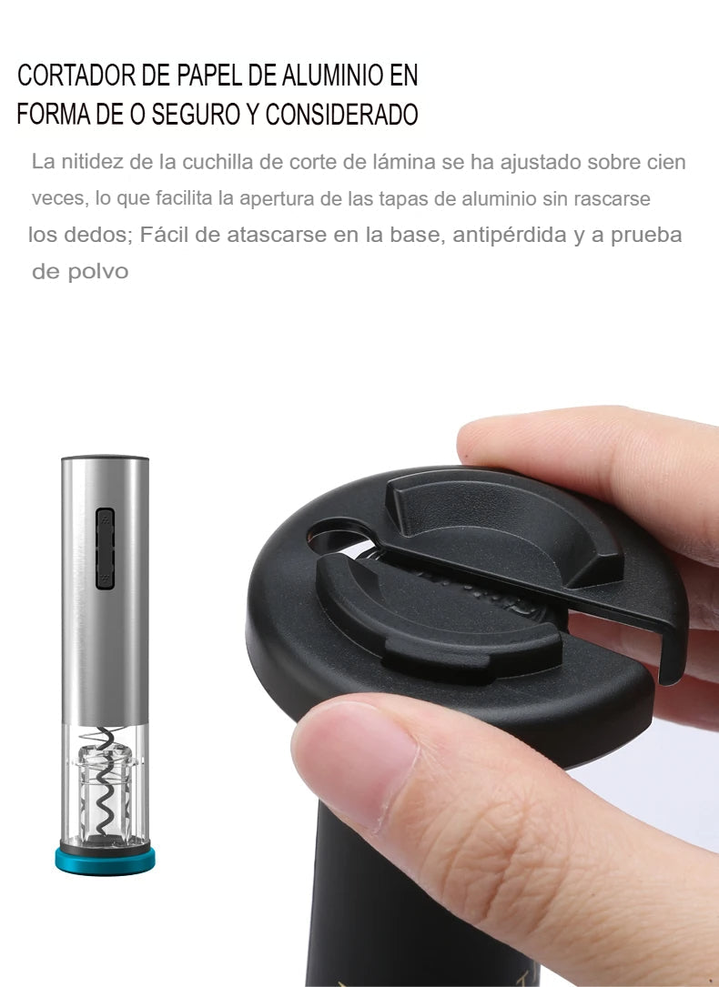 WineMaster®  Abridor de Vino Eléctrico Automático 2x1