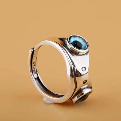 Anillo rana azul ajustable