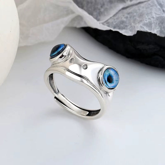 Anillo rana azul ajustable