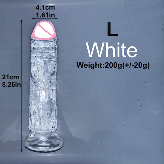 Consolador de gelatina realista transparente