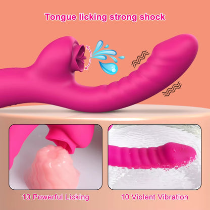 Vibrador para lamer la lengua 2 en 1