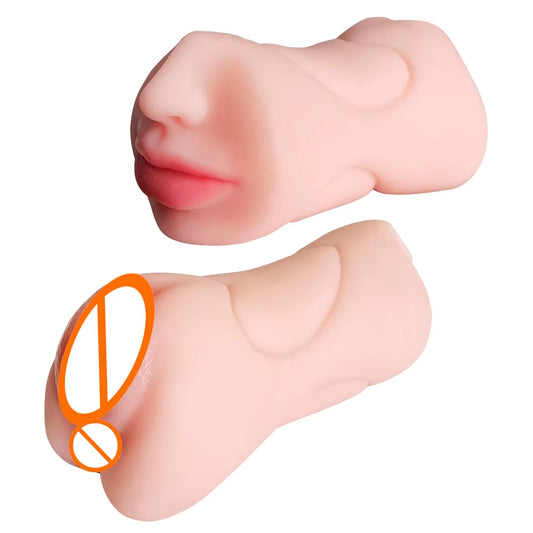 3 en 1 boca realista vagina anal plug masturbador masculino