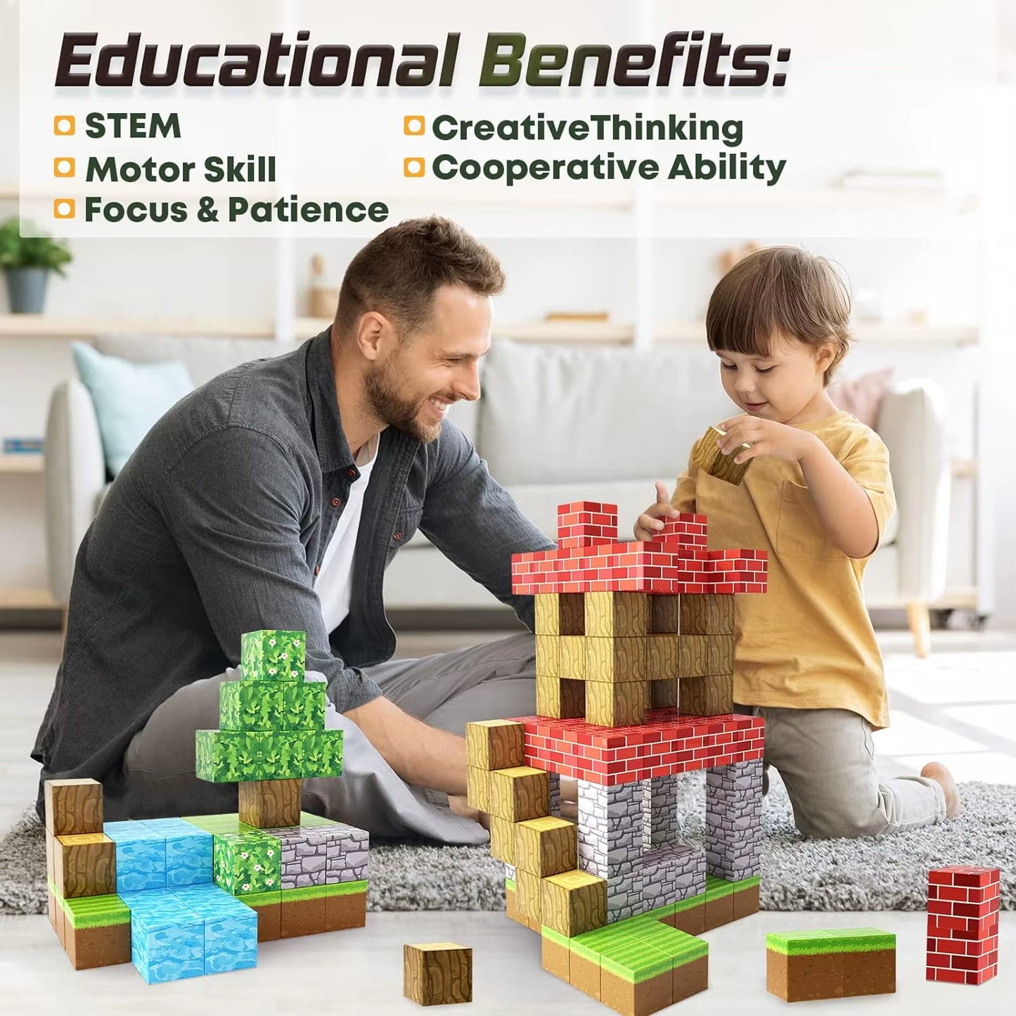 Bloques magnéticos Minecraft 100piezas