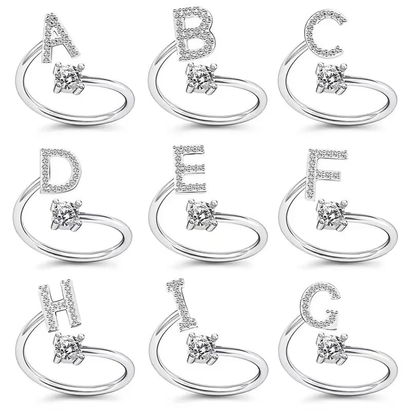 ANILLO CON LETRAS A-Z AJUSTABLE