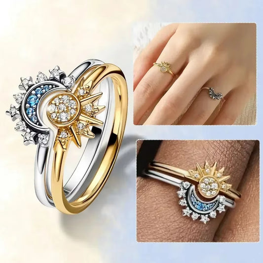 🌙✨ Anillo sol y luna – Elegancia que ilumina