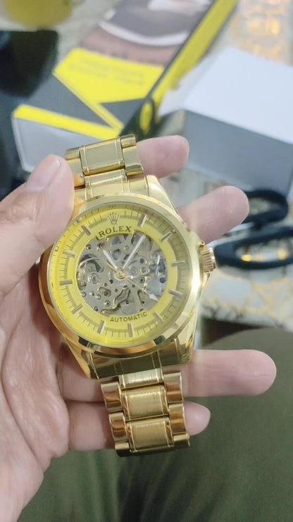 🕰️ ROLEX AUTOMÁTICO SKELTON EDICION DORADO
