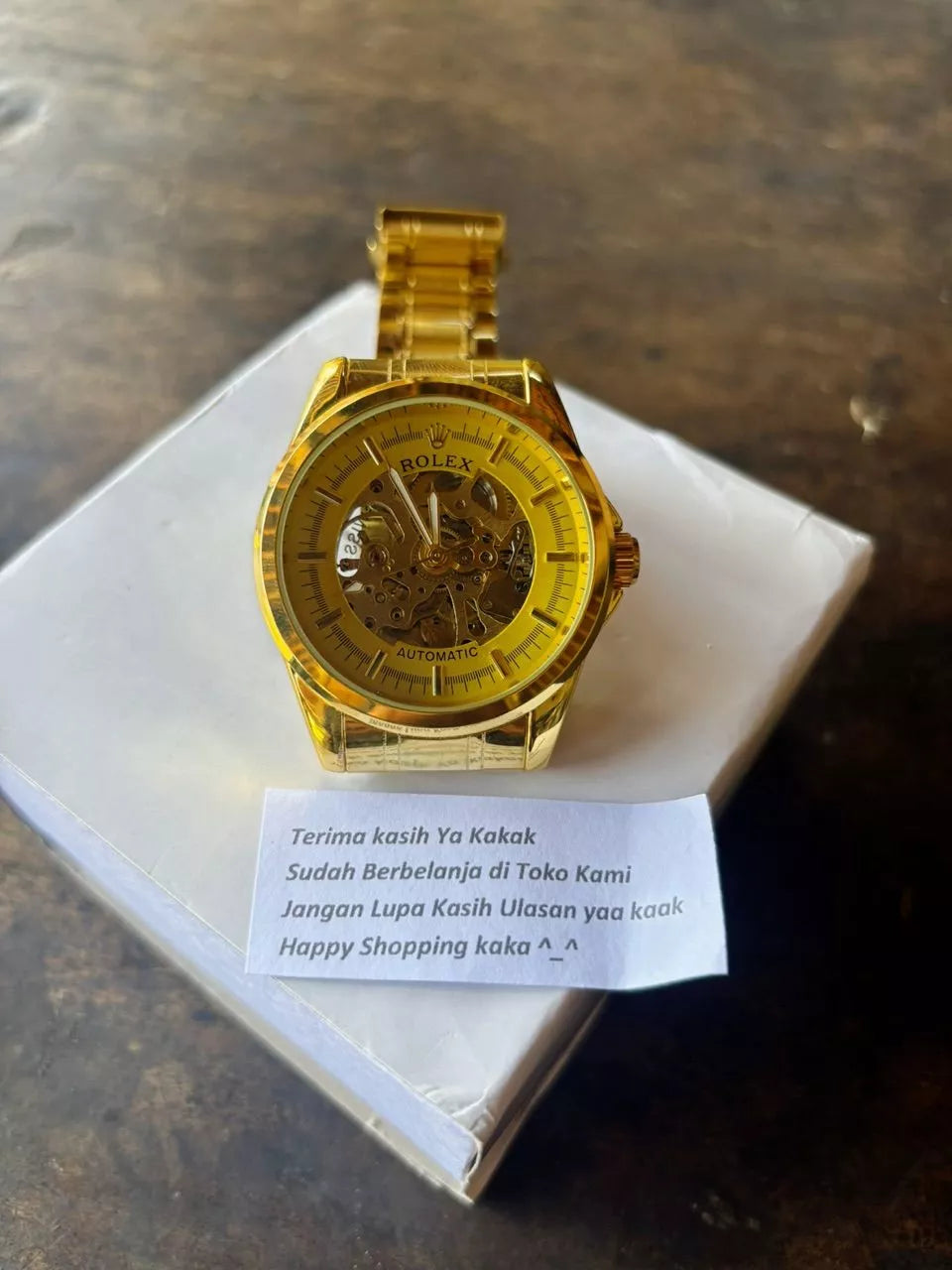 🕰️ ROLEX AUTOMÁTICO SKELTON EDICION DORADO