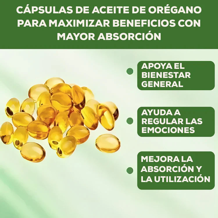 Cápsulas Naturales de Aceite de Orégano + Semilla Negra 180 capsulas