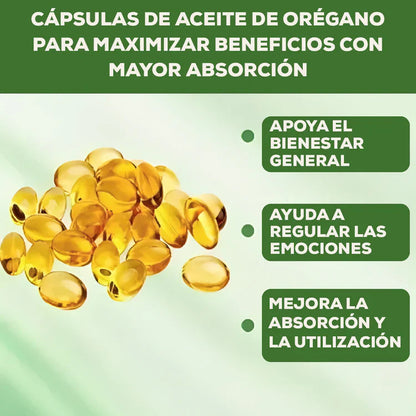 Cápsulas Naturales de Aceite de Orégano + Semilla Negra 180 capsulas