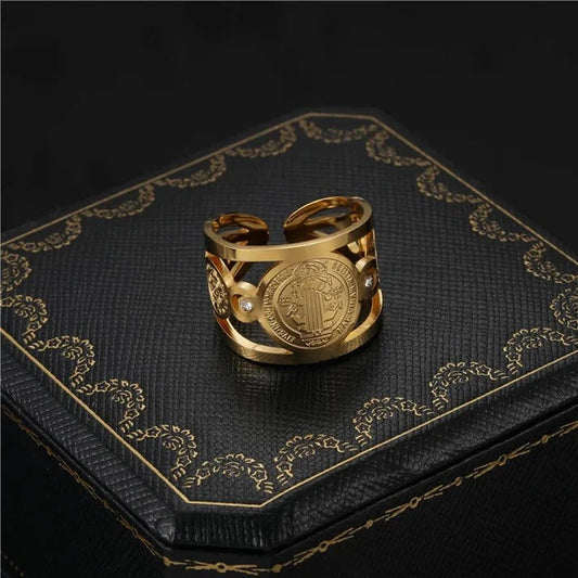 🙏 ANILLO DE PROTECCION SAN BENITO AJUSTABLE ✝️ 2x1